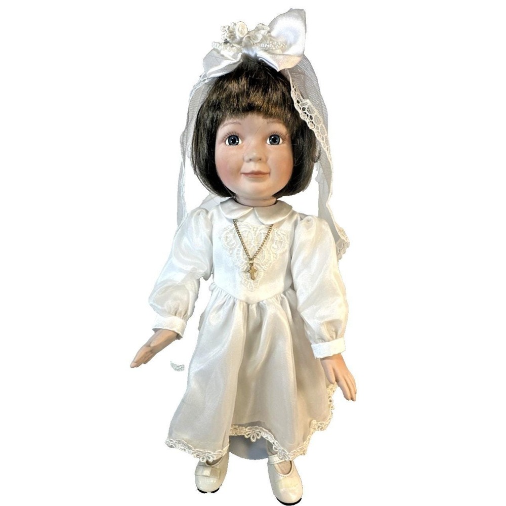 FIRST COMMUNION DOLL 13" By Ashton Drake with Stand EVC